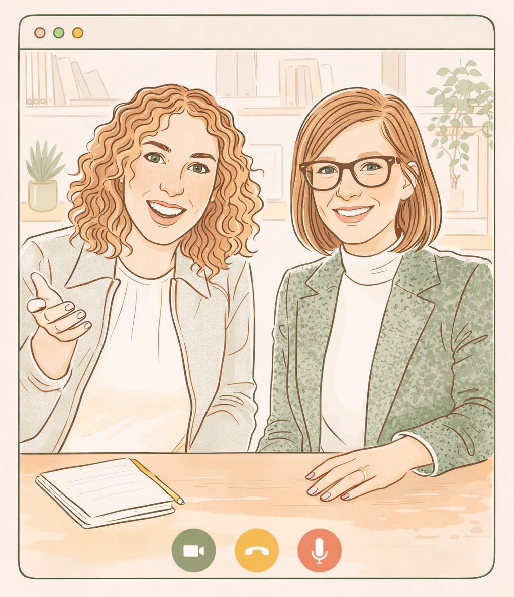 Illustration of Caroline Griffin and Amanda Speer, your workshop teachers